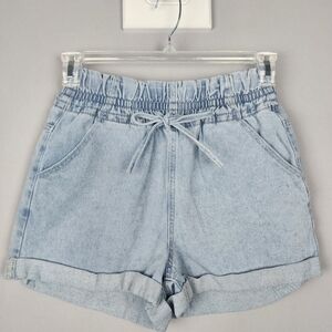 Shein Jean Shorts Sz 6 Medium Elastic Waist Drawstring